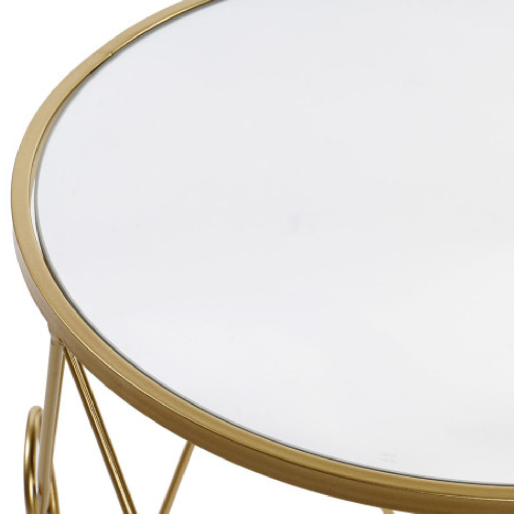 SET TAVOLINI ORO E SPECCHIO